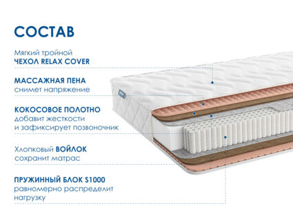 Матрас Димакс Relmas Cocos S1000 43